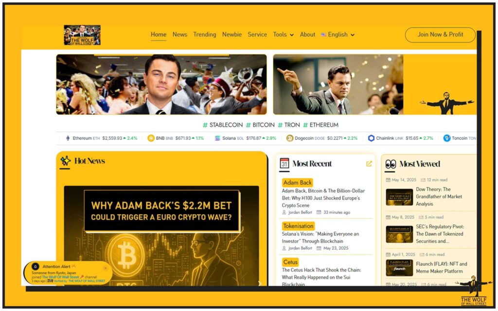 The Wolf Of Wall Street crypto trading community