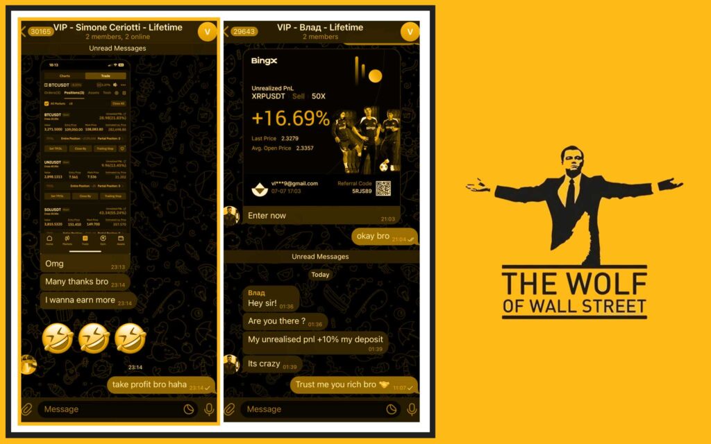 The Wolf Of Wall Street crypto trading community